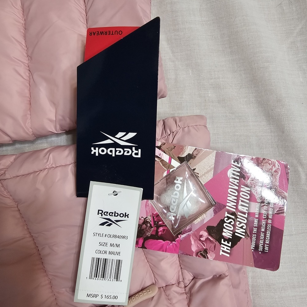 NEW W/tags Reebok RN#127805 Hooded Puffer Jacket Dusty Mauve Pink Women's M - Picture 10 of 14